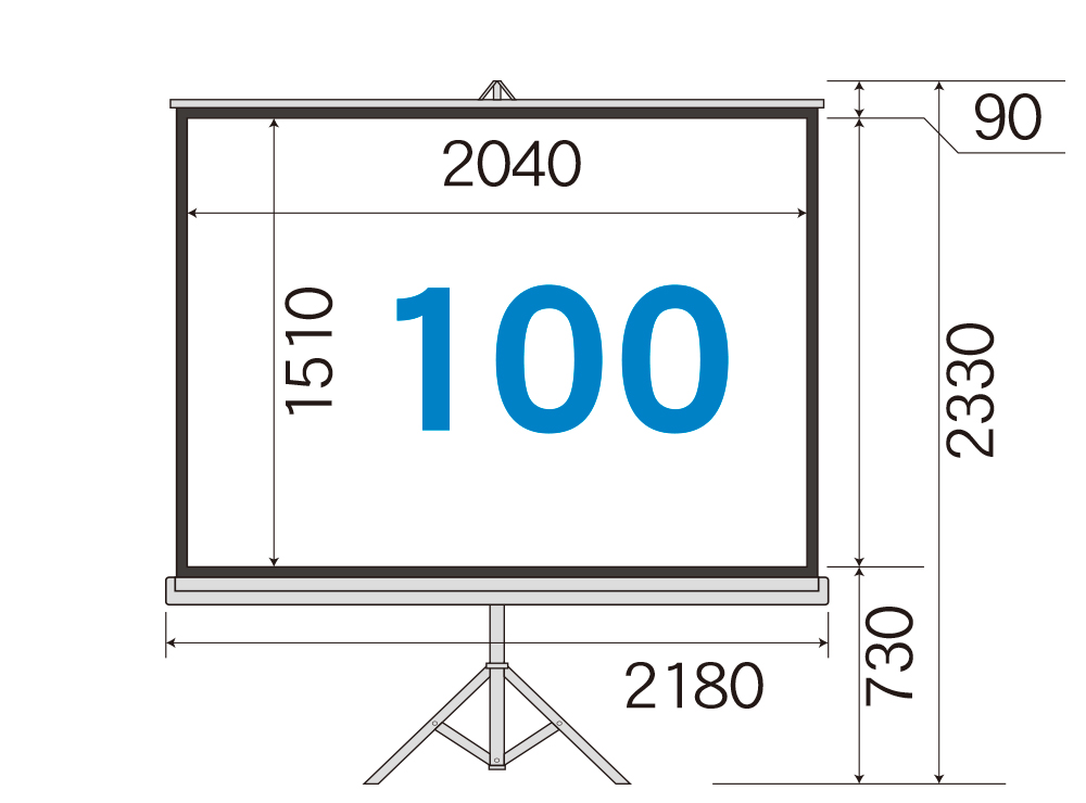 三脚式スクリーン 100